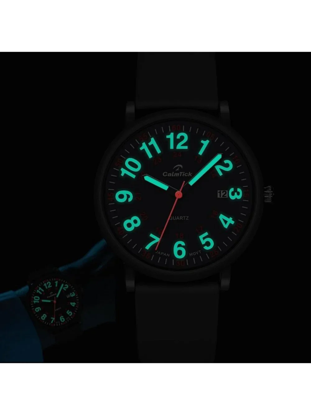 Women's Black Metal Case Silicone Strap Luminous Date Display Wrist Watches